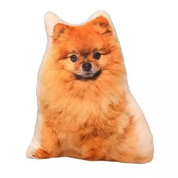 Lifelike Pomeranian Plush 3D Body Cute Cushion for Pregnancy Cute Soft 3D Room Soothing 3D Gift for Back Room Decoration Large, Dog, Cat, Squishy,