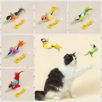 Lifelike Simulation Bird Cat Toy Electric Cat Called Bird Toy Cat Interactive Toys Self Happy красный