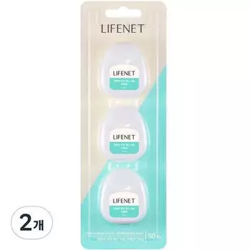 Lifenet Освежающая восковая нить для межзубных промежутков со вкусом мяты 50 м, 3 шт., 2 шт.