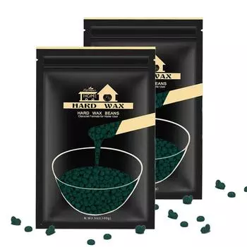 LifeStance Self Brazilian Hard Waxing Beads Refill, Small Green 100g, 2 Pieces, Full Body