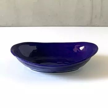 Lifestyle Island Curry Plate & Pasta Plate 24cm Approx. 500ml (Navy Shiny) All 11 Colors Oval Deep Plate r76-navy