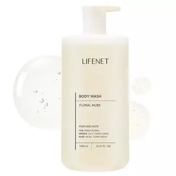 Lifet Net Body Wash Floral Musk, 1000мл, 1 корейская косметика