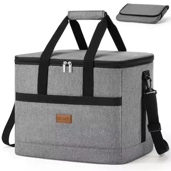 Lifewit Большой объем 30 л Охладитель Охладитель Мягкий охладитель Складной охладитель Холод Тепло Можно носить в руке или переносить Отлично подходит для улицы Коробка, Сумка, серый