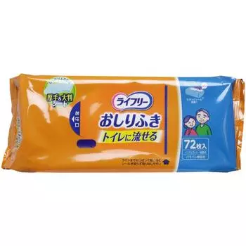 Lifree baby 72 wipes that can be flushed down the toilet [Bulk purchase] wipes, [x4 pieces]