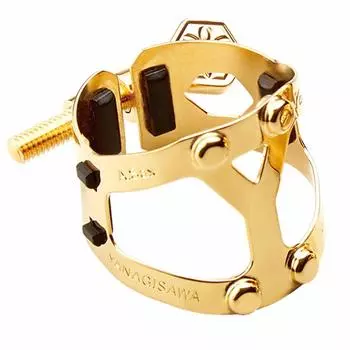 Лигатура Yany SIXS для эбонита для альт-саксофона кларнета с золотым покрытием (Обратная затяжка/1 винт) В золотой