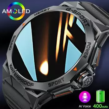 LIGE 2024 оригинальные мужские умные часы 100+ для спорта на открытом воздухе и фитнеса водонепроницаемый умный браслет Bluetooth соединение вызовов телефон голосовое управление умные часы silicone strap чёрный