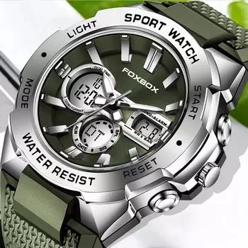 LIGE цифровые мужские часы, роскошные светодиодные дисплеи, военные 50 м, водонепроницаемые светящиеся спортивные будильники, хронограф, кварцевые наручные часы