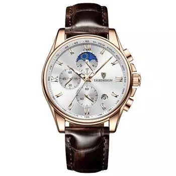 LIGE кожаные часы мужские часы наручные часы мужские часы мужские наручные часы 8951, корейские популярные часы
