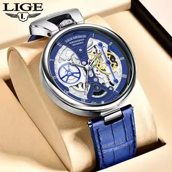 LIGE Креативные модные мужские часы, лучший бренд, роскошные деловые кварцевые часы для отдыха, водонепроницаемые часы розового золота/белый