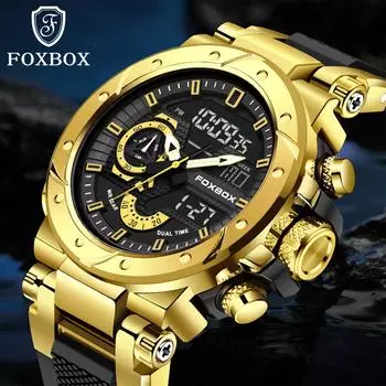 LIGE лучший бренд 2024 новые модные цифровые кварцевые часы с двойным дисплеем силиконовый ремешок водонепроницаемые мужские спортивные часы синий