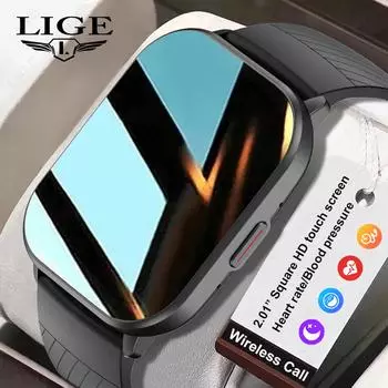 LIGE Новые Bluetooth-смарт-часы с вызовами, повседневные игры, спортивные, фитнес-водостойкие умные часы для Android iOS