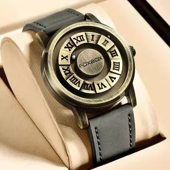 LIGE Новые мужские часы персонализированный дизайн бронзовые магнитные часы модные досуг спортивные мужские кварцевые часы серый/чёрный