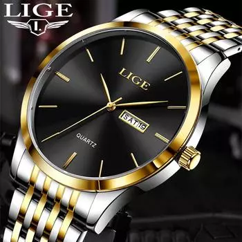 LIGE новые ультратонкие модные мужские часы лучший бренд для отдыха и бизнеса, полностью стальные водонепроницаемые часы