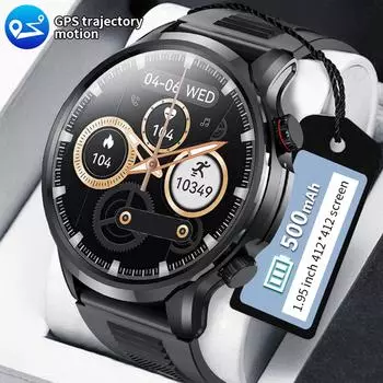 LIGE Умные часы EX100 1,95 дюйма 500 мАч Bluetooth звонки мониторинг здоровья спортивные водонепроницаемые военные умные часы для Android IOS silicone strap чёрный