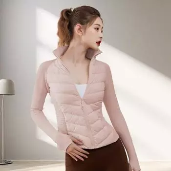 Light and thin down jackets women s high-end women s 90 goose down new winter Korean version loose large size yoga clothes S (Recommendations 80-105)