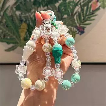 Light Bulb Dazzle Cartoon Cone Bead Keychain Pendant Accessories Key Chain Cell Phone Chain Bag Pendant чёрный