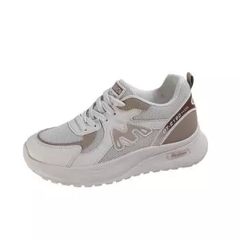 Light-colored lace-up dad shoes women s summer new mesh casual sports shoes fashionable versatile little white shoes 36