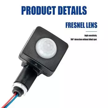Light Infrared Body Sensor Switch IP65 Motion Sensor Outdoor Motion Sensor Detector PIR Switch 10mm-White