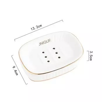 Light Luxury Ceramics Soap Box Double Layer Draining Soap Packaging Boxes Accessories Kitchen Storage Restroom Organizer
