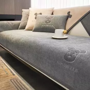 Light Luxury Chenille Sofa Cushion Four Seasons Universal Non-Slip Simple Sofa Cover Cover All-Inclusive Cushion Backrest Towel Cover Cloth 70*70cm