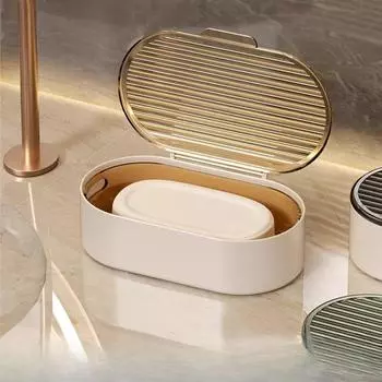 Легкая роскошная мыльница для столешницы, креативная, с крышкой, сливной коробкой, переносная бытовая мыльница для хранения в ванной комнате прозрачный