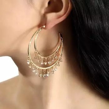 Легкие роскошные серьги с бриллиантами, женские серьги-полумесяцы высокого класса, атмосферные универсальные серьги, серьги Niche золотой