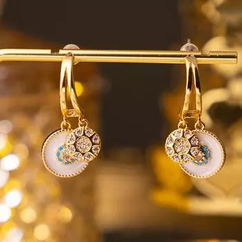 Light luxury enamel earrings золотой