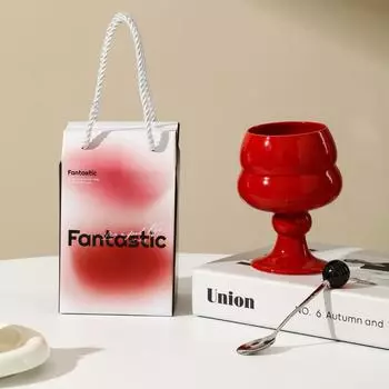 Light Luxury Goblet Ceramic Cup Souvenir High Quality Drink Water Cup Women s Gift Creative Ice Cream Cup Gift 301-400ml