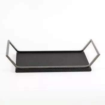 Light Luxury High-end Leather High-handle Tray Rectangular Coffee Table Kitchen Tea Tray Storage Tray Model Room Soft Decoration Tray M07009