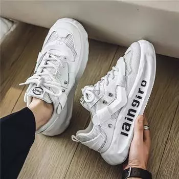 Light Luxury High-end Mesh Shoes 2024 Summer New Breathable Thick Soled Sponge Cake Comfortable Soft Soled Sports Shoes 39 чёрный