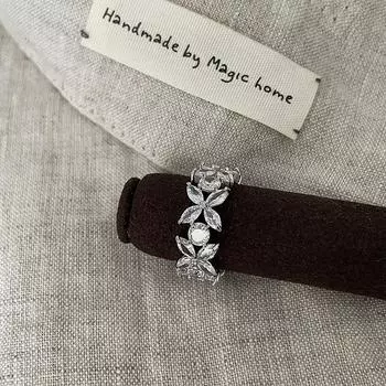 Light Luxury High-End Zircon Flower Opening Ring, Women S Unique Personality, Exquisite Fashion And Elegance, Versatile Ring Ring.