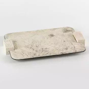 Light Luxury Horsehair Geometric Art Tray Model House Designer Jewelry Bedroom Cloakroom Leather Storage Tray Ornaments