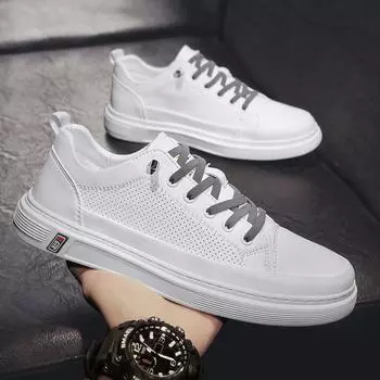 Light luxury men s McQueen board shoes 2024 new winter breathable casual versatile white shoes youth sports and leisure shoes 39 бежевый