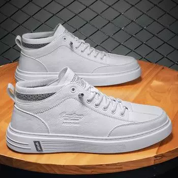 Light luxury men s shoes European board shoes 2024 new winter four-season breathable little white shoes men s casual sports trendy shoes 39 песочный