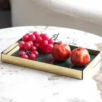 Легкий роскошный новый китайский стиль мраморный поднос фруктовая тарелка для хранения гостиная модель комната вилла отель ювелирные украшения высокого класса