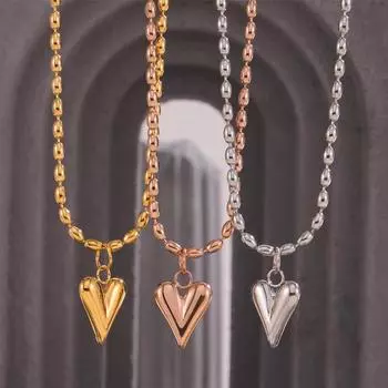 Легкая роскошная нишевая дизайнерская цепочка с бусинами из риса и титана, покрытая 18-каратным золотом, на ключицу