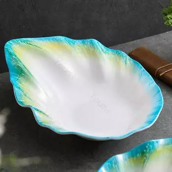 Light Luxury Restaurant Sushi Plate Creative Salmon Seafood Plate High End Exquisite Dessert Dining Plates Household Tableware