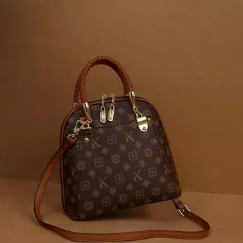 Light Luxury Rhombus Chain Bag 2025 New Versitile Fashion Shoulder Messenger Bag High Sense Niche Portable Bucket Bag Brown