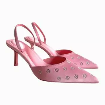 Светлая роскошь, дизайнерские туфли-стилеты с острым носком, нежно-розовые туфли-медузы, лето, новые, со стразами, сексуальная женская обувь 35