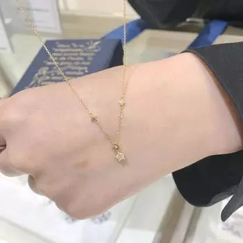 Light Luxury Sterling Silver S925 Star Diamond Necklace Star Cut Zircon Clavicle Chain