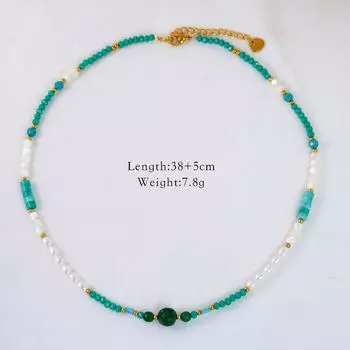 Light Luxury Women Tianhe Stone Powder Crystal Hemming Pendant Jewelry Stainless Steel Necklace