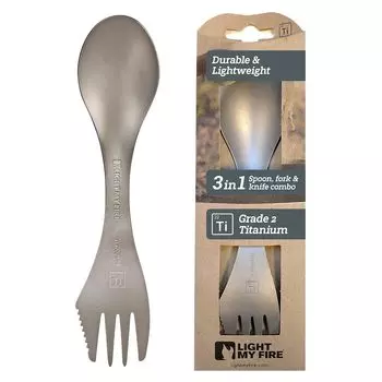 LIGHT MY FIRE Spoke Titanium Eco Swedish Столовые приборы Моя вилка Моя ложка для улицы серебряный