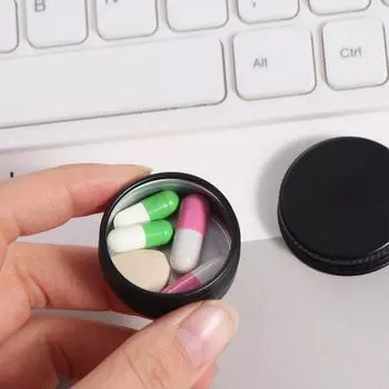 Light-proof Mini Medicine Box Not Rust Pill Packing Box Modern Black Pill Box Medicine Storage чёрный