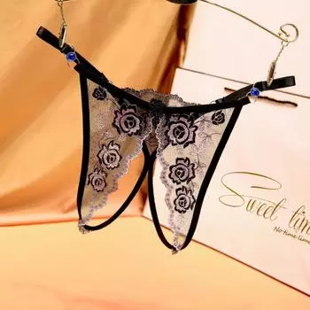 Легкий Зрелый Женский Фантазийный Регулируемый Пояс Женские Трусики Большого Размера Сексуальные С Открытой Промежностью Постель Горячий Флирт Соблазн Стринги average size (suitable for 80-75 kg)
