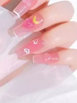 Чувствительный к свету, меняющий цвет прозрачный персиковый сердечко с плоским дном из смолы для нейл-арта, украшение своими руками