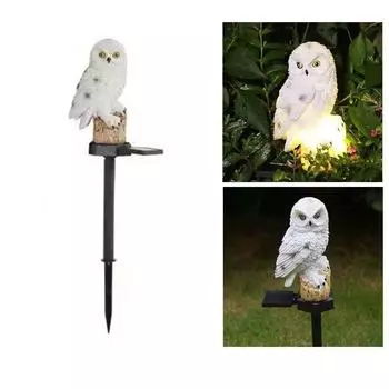 Light Solar Owl Animal Resin Garden Lawn Decorative Landscape Night Lighting
