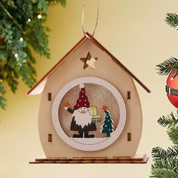 Lighted up Christmas Village House Tree Hanging Decorations Landscape LED