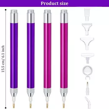 Lighting Point Drill Pen Magnifying Glass LED Lighting Sticker Drill Pen Diamond Painting Tool Accessories Replacement Pen Heads