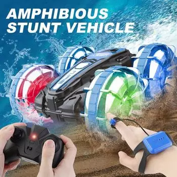 Lighting Water Vehicle Double-sided Car Chenghai Remote Control Roll-over Remote Control Children s Car Handle Wholesale Toys Electric Toys 1 RC светло-синий