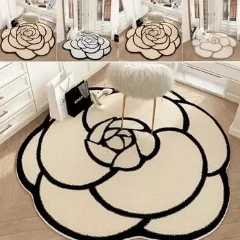 LightLuxury Camellia Crystal Velvet Напольный ковер для ванной комнаты, впитывающий коврик для ног, нескользящий коврик для дома/украшение для гостиной 60x60cm